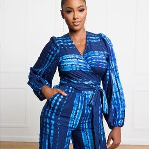 Blue Tie-Dye Jumpsuit FULA 2 piece set